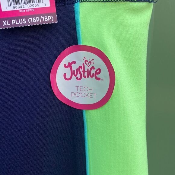 Justice Girl's J-Sport Active Colorblock Logo Bike Short Size XL Plus (16/18) - Picture 3 of 8